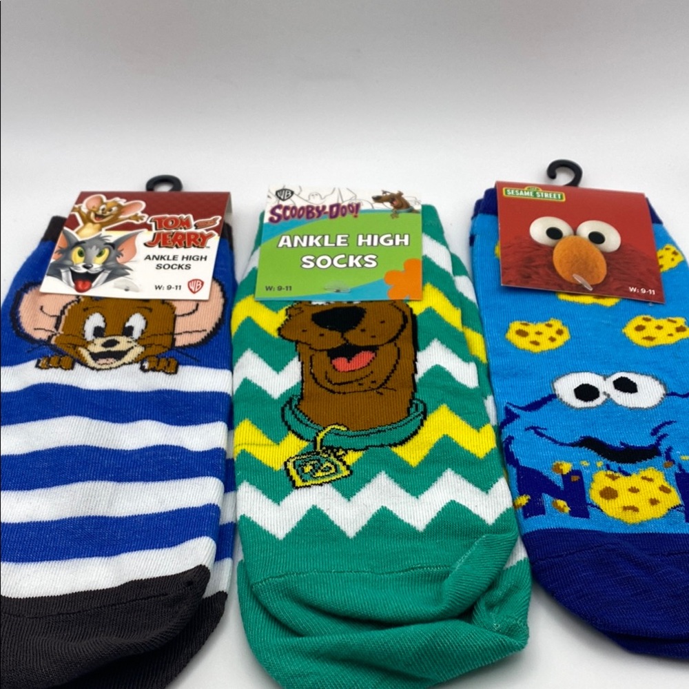 Ankle Socks W9-11 Tom And Jerry Scooby Doo Sesame Street Cookie Monster